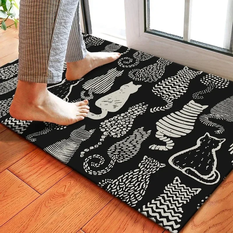 

1 Piece Home Bedroom Pet Cat Printed Living Room Non-Slip Floor Mats, Absorbent and Stain Resistant Home Bathroom Mats 60x90cm