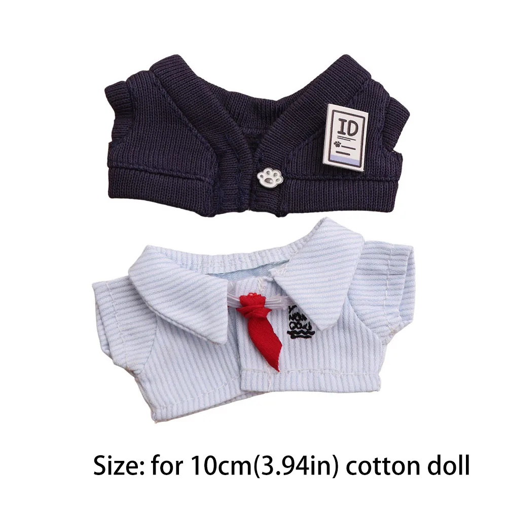 No Attributes Clothes Uniform 10cm Cotton Clothes Pants T-shirt Clothes Outfit Suit Lovely Dress Up Set Accessories description 2