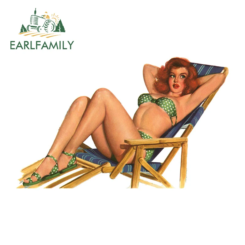 

EARLFAMILY 13 см x 13 см Летняя женская Автомобильная Наклейка виниловая модная наклейка с окклюзией и царапинами забавное украшение для холодильника и окон