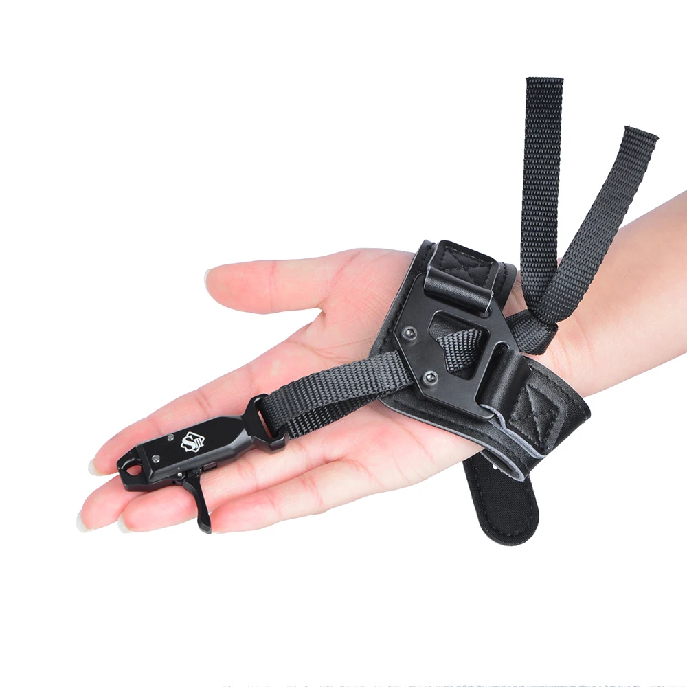 1pc Black/Camo Wrist Release 360° Rotation Adjustable Wristband Professional Caliper Jaws Archery Compound Bow Hunting Shooting