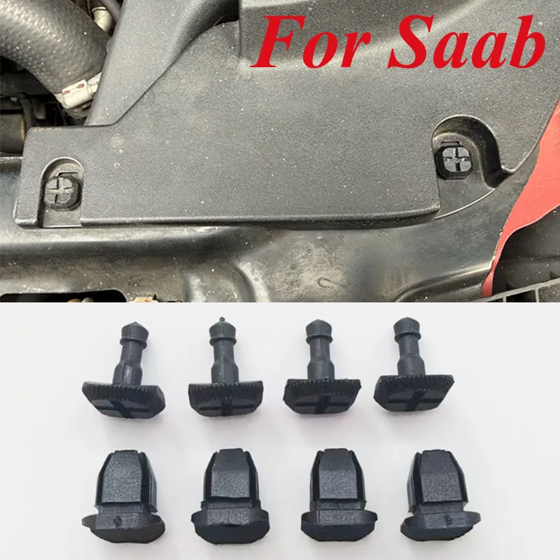 Rivets de fixation pour couvercle de batterie, 4 pièces, boucle fixe pour Saab 9-3 2003 2004 2005 2006 2007 2008 2009 2010 2011 2012, accessoires de voiture