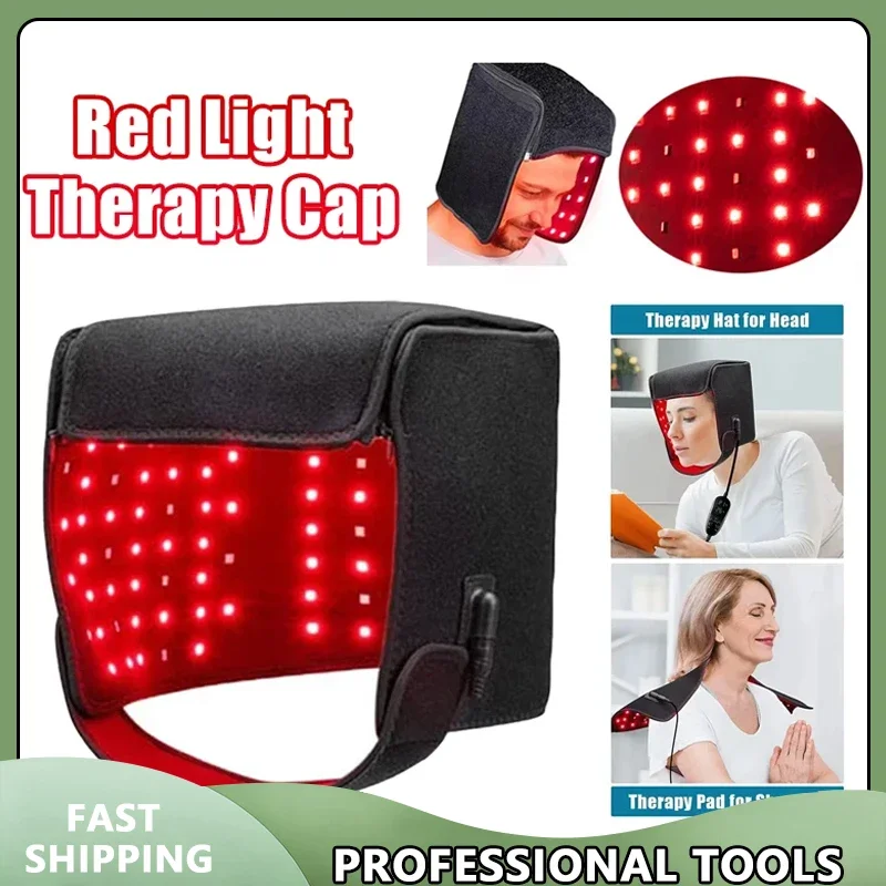 

Шапки с красным светом для восстановления роста волос, уменьшение мигрени, расслабляющий массажер для кожи головы, инфракрасная шапочка для истончения волос, против выпадения волос, тревоги, стресса