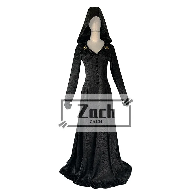 فستان ملكة مصاص الدماء مع قلادة ، قرية شريرة ، بيلا ، إيزابيلا ، روب ، زي تنكري ، ملابس مسائية ، هالوين ، حفلة فاخرة