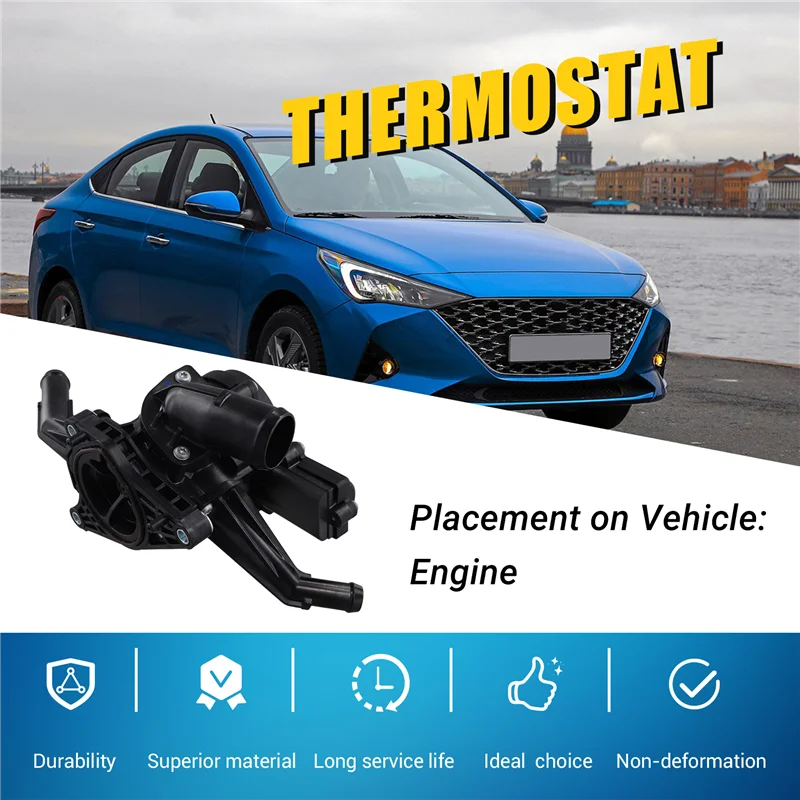 

A80X-Car Engine Coolant Thermostat 25600-2M002 For Hyundai Accent 2018-2022 256002M002