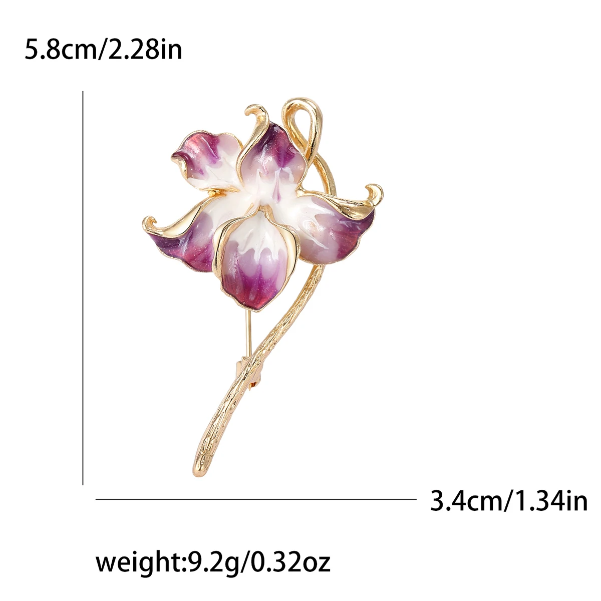 Beaut&Berry Classic Enamel Butterfly Orchid Brooches for Women Plant Pins Friends Party Gifts Jewellery Accessories