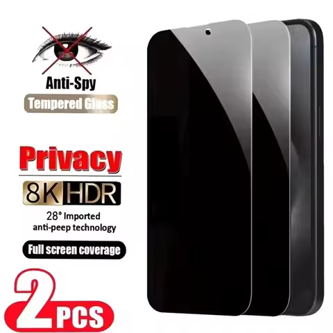 2pcs Anti-spy Screen Protector for Samsung Galaxy S25 Ultra S24 S22 S21 S10 S23 Plus Fingerprint Function Privacy Tempered Glass