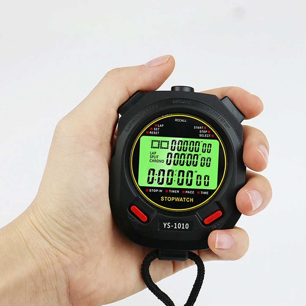 

Luminous Stopwatch Timer Match Handheld Digital Electronic ABS Fitness Game Night Glow Durable Safe Lightweight Practical Easy