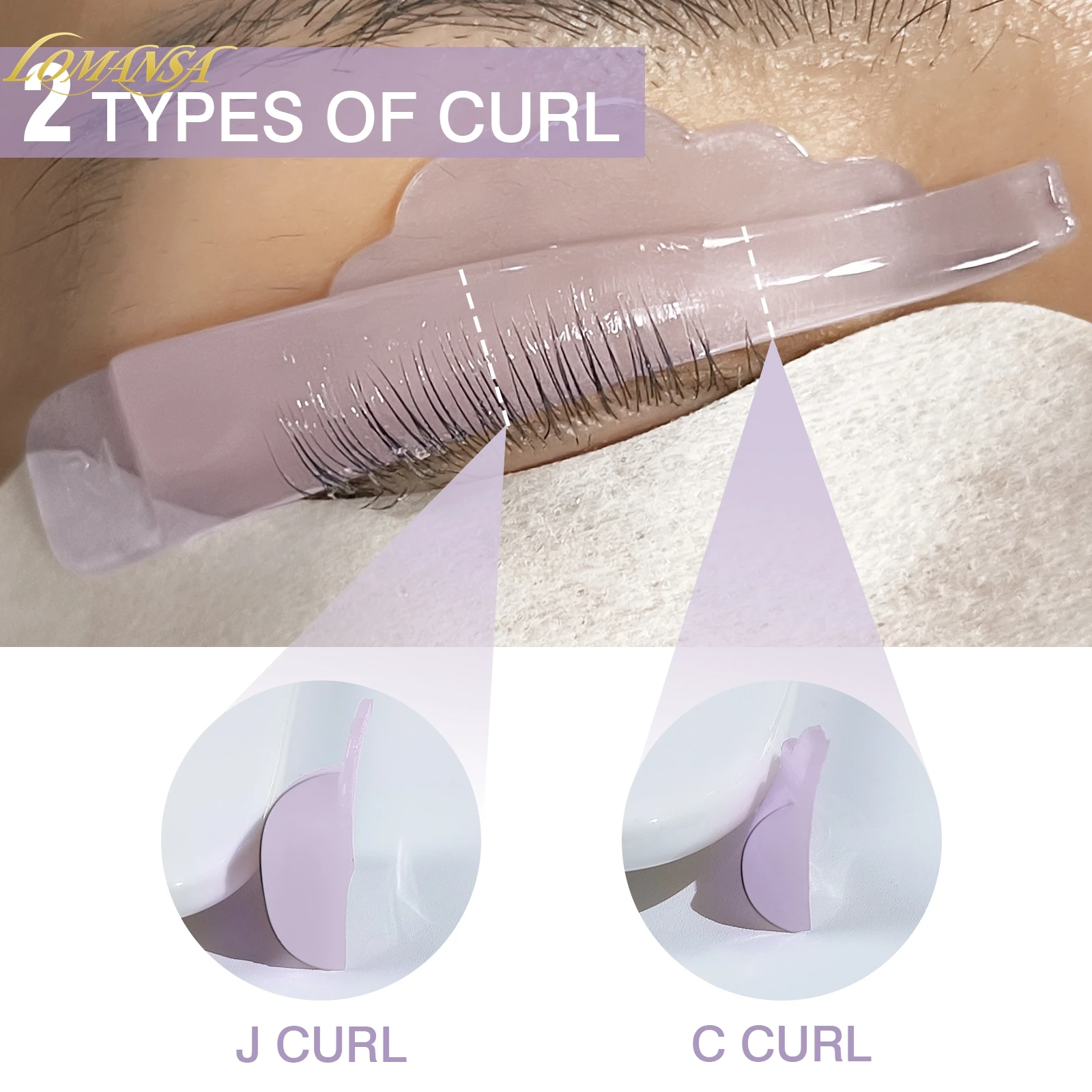 Lomansa 4 Pairs V Curl Silicone Eyelash Perm Pads Sticky Lashes Rod Shield Lifting 3D Eyelash Curler Accessories Makeup Tool