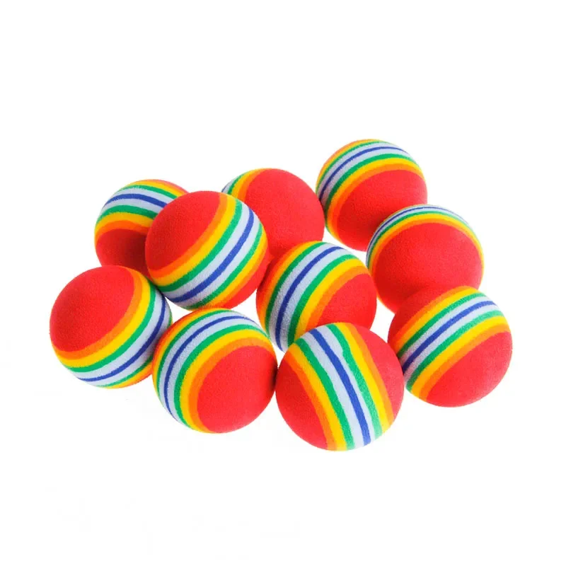 10PCS Rainbow Cat Toys Ball Interactive Cat Dog Play Chewing Rattle Scratch Ball Training Balls Pet Toys Supplies