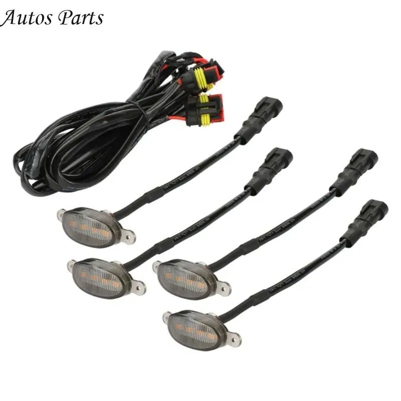 

57BA Waterproof LED Front Grille Lights Amber Running Light Universal for Trucks SUVs