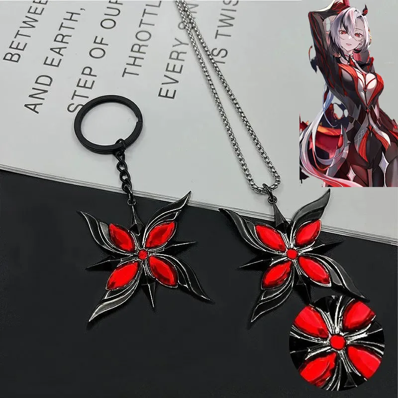 Juego de Anime Genshin Impact Arlecchino Fatui el fantojo collar Cosplay Fatui Harbinger Rosa roja accesorios de Cosplay góticos