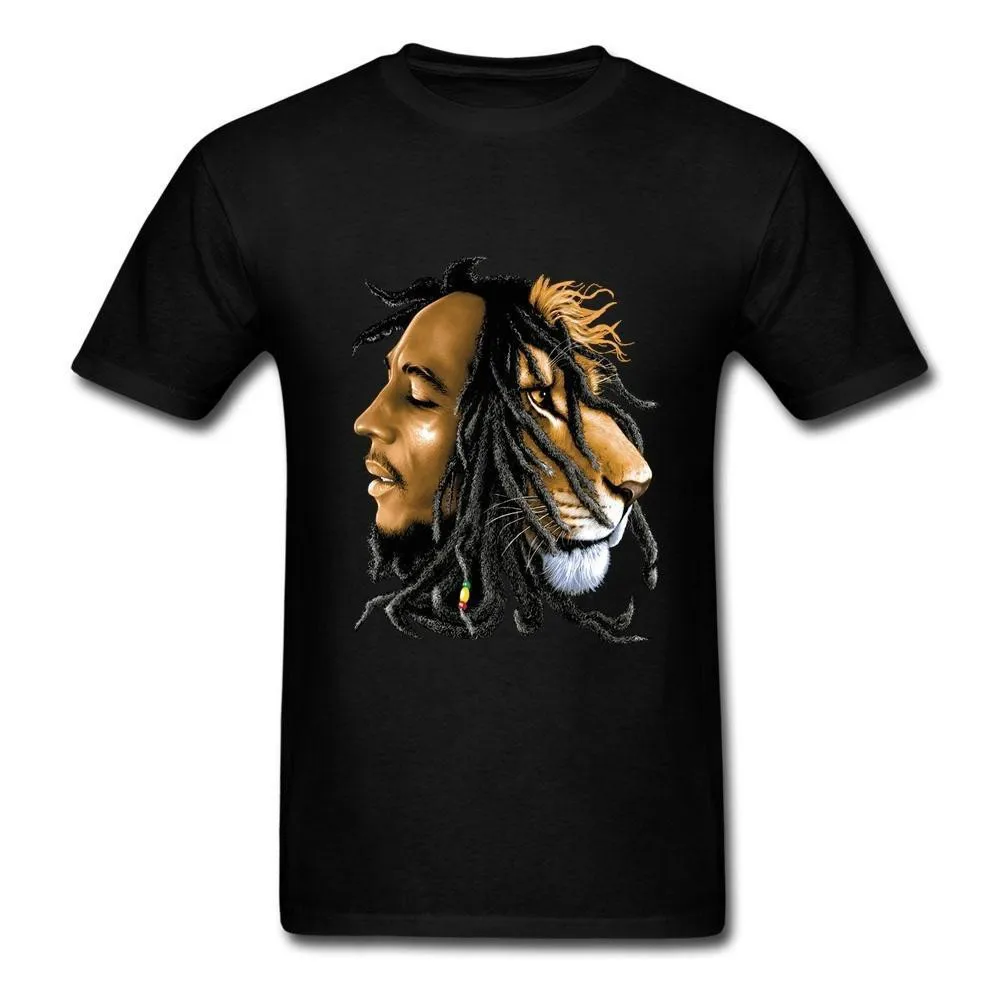 

Hot Sale Jamaica Rasta Lion Bob Marley Reggae T Shirt New 100% Cotton Short Sleeve O-Neck T-shirt Casual Mens Top