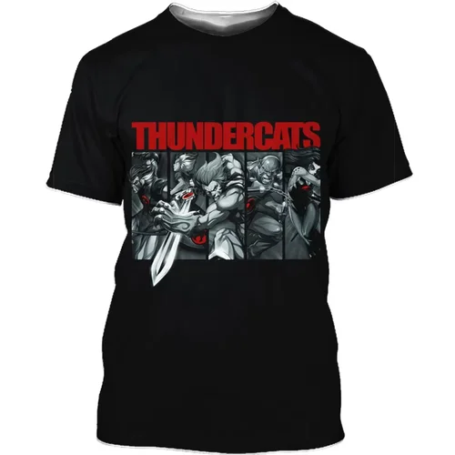 Thundercats-camisetas con estampado 3D de dibujos animados de Anime para hombre y mujer, camiseta informal de manga corta de gran tamaño, camisetas para hombre, ropa para hombre
