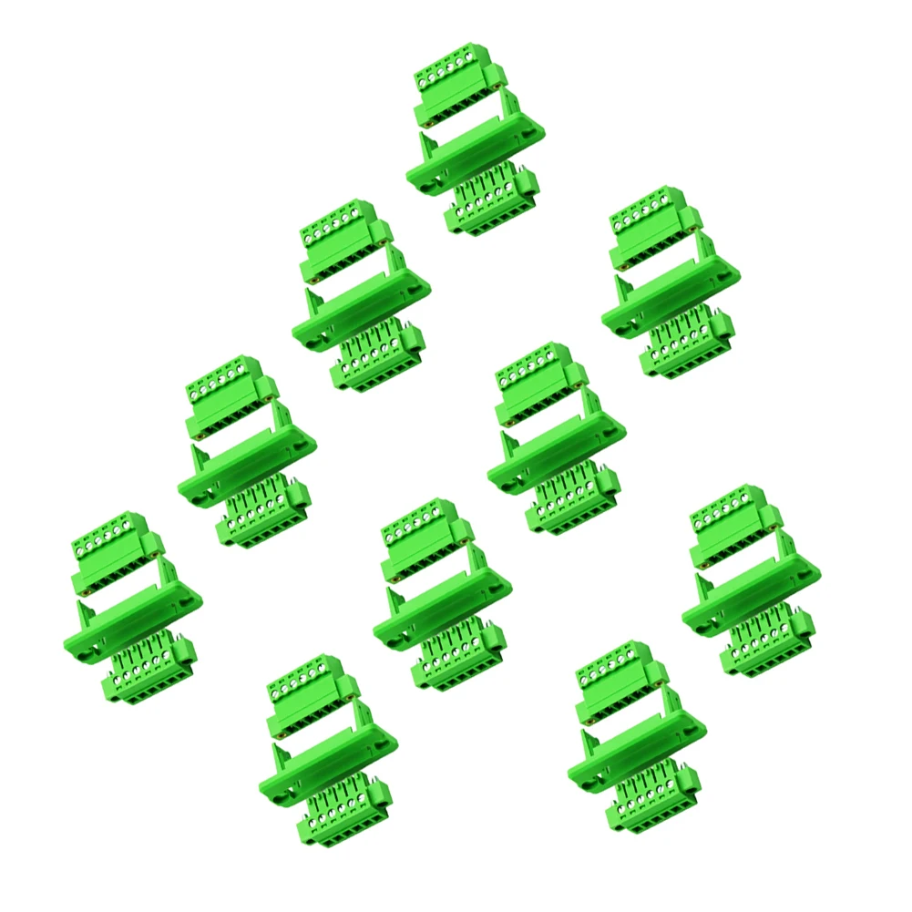 10 Pair 3.81mm Pluggable Terminal Block Kit with Flame Retardant PA66 V0 Housing for High Temperature Environments