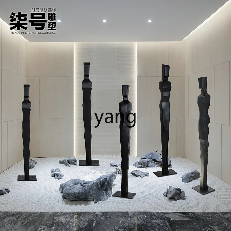 Yjq Hotel Club Figure Sculpture Abstract Welcome Decoration Exhibition Hall Artwork Large Floor Fiberglass