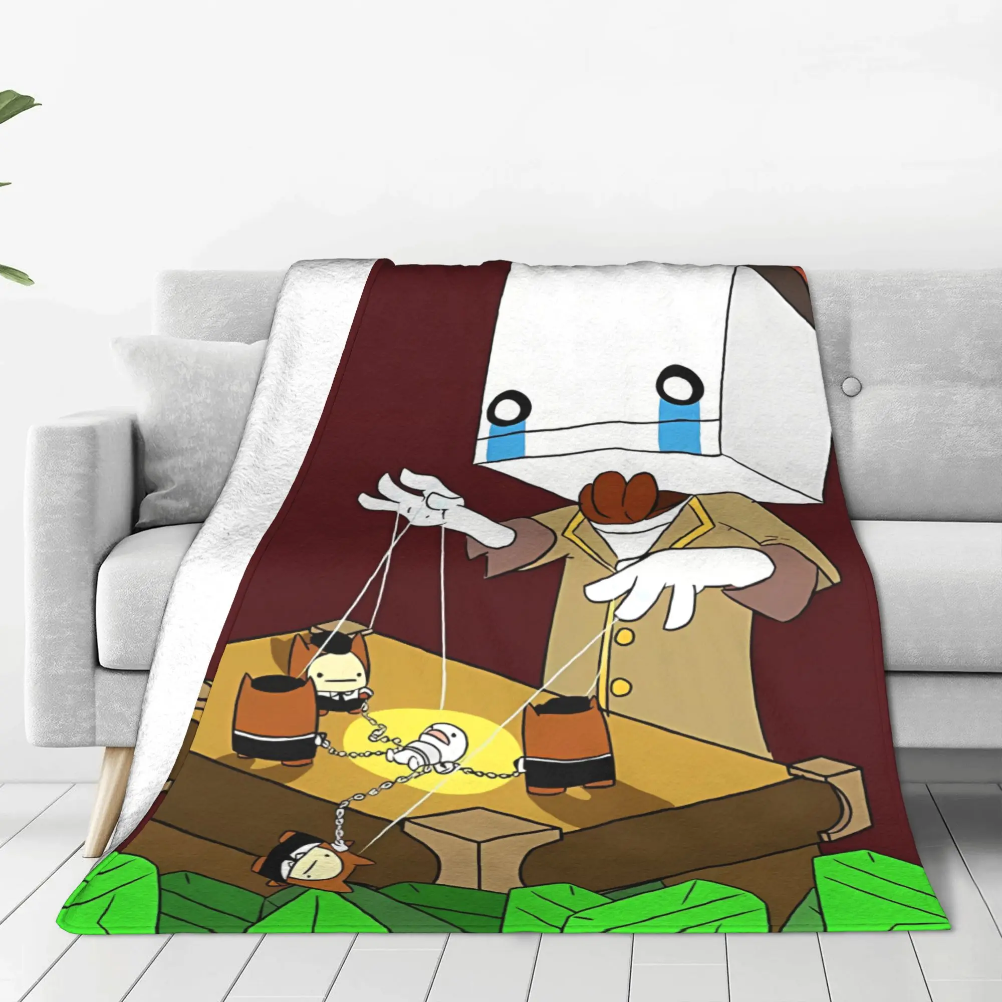 1PC Home Cute Room Decor Why Hatty Blanket Throw Blanket BattleBlock Theater Novelty Warm Blanket All Season