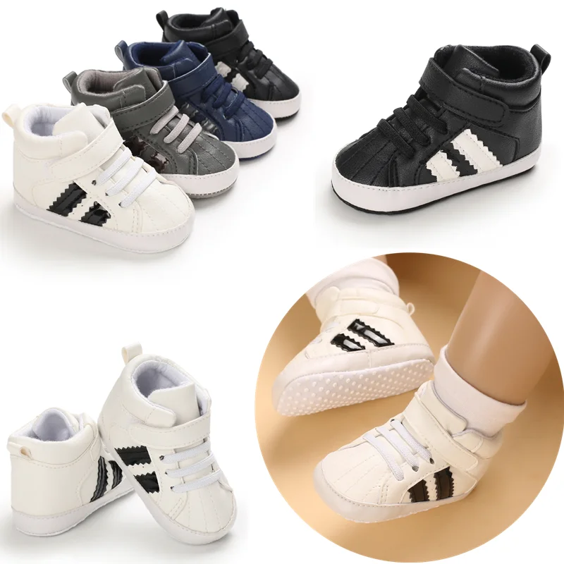 Classic White Baby Shoes Boys Girls Walker Sneakers Newborn Baptismal Toddler Shoes Infant Christening Shoes