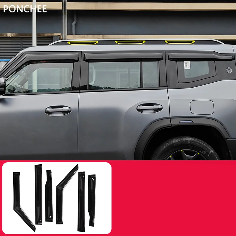 

For JETOUR T2 Shanhai T2 2024-2026 Rain and Sunshine Shield Car Windows Black Rainbrow Automobile Modification Supplies