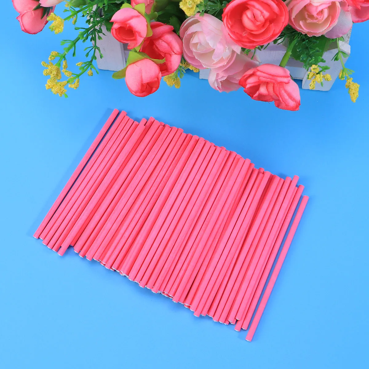 

100Pcs Food Grade Marshmallow Lollipop Sticks Not Easy to Snap Perfect for Cake Pops and Party Treats Paper Sticks