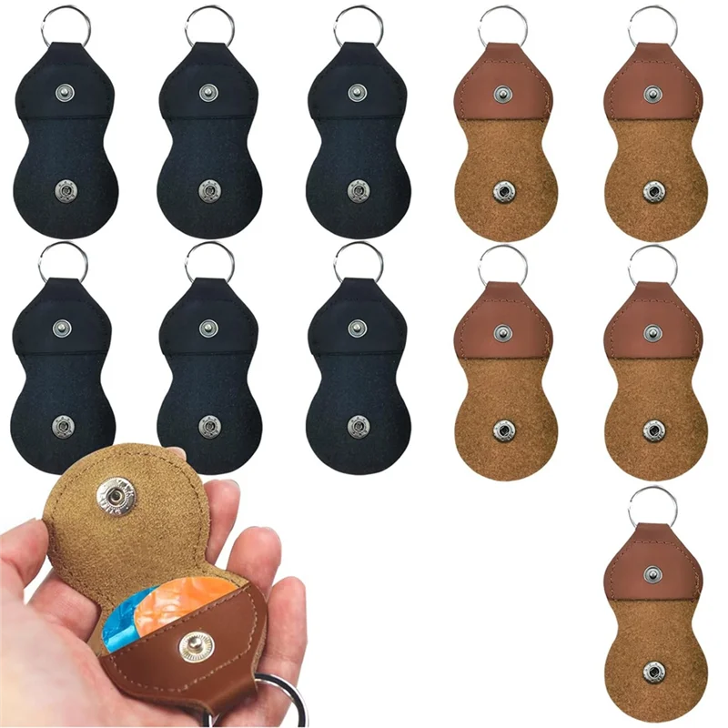 PU Leather Guitar Pick Holder Keychain Guitar Pick Holder Case Bag Guitar Player Gifts