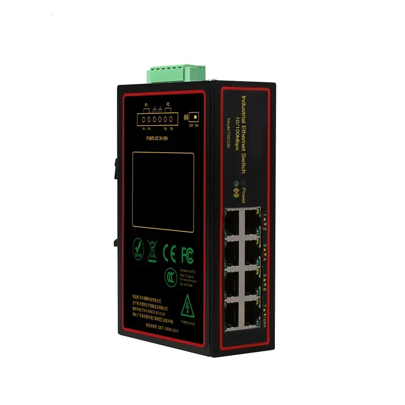 Стандартный протокол 802.3AF/AT 48 OUT/48V POE коммутатор, 8 портов промышленного Ethernet POE коммутатор 10/100 Мбит/с