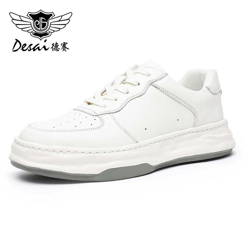 DESAI Sneakers Men Casual Shoes Genuine Leather Soft Breathable Mens Male Shoe Outdoor Comfortable 2024 Fashion Brand Footwear