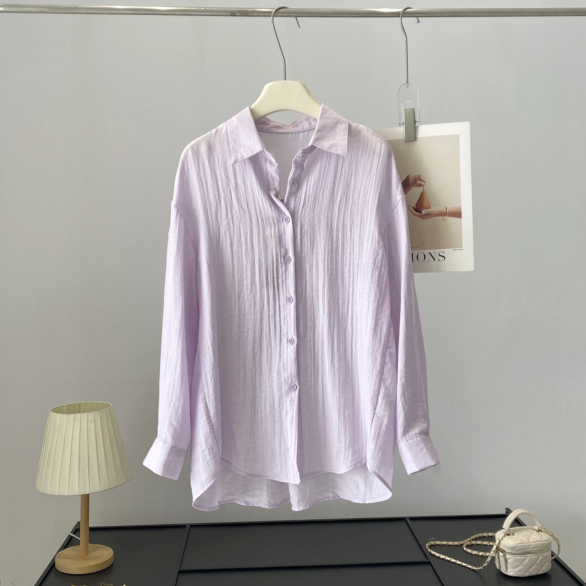 Sun Protection Lyocell Linen Blend Shirt Loose Fit Long Sleeve Casual Style Spring Summer New Arrival Women's Fashion Top