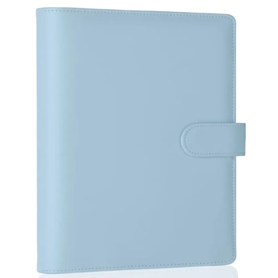 

A5 Notebook Binder 6 Ring Refillable Budget Planner Cover for Cash Organizer, PU Leather Loose Leaf Kpop Photocard Holder Small