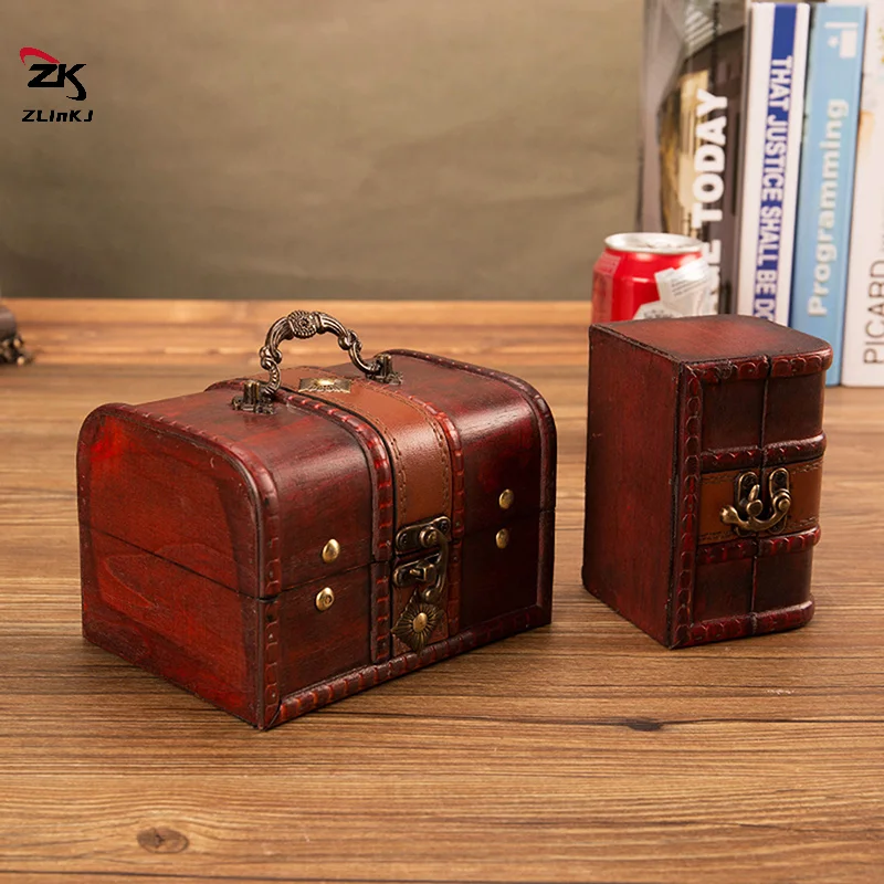 1pcs Retro Treasure Chest Vintage Treasure Storage Box Piggy Bank Jewelry Organizer Saving Box Case For Home Decoration