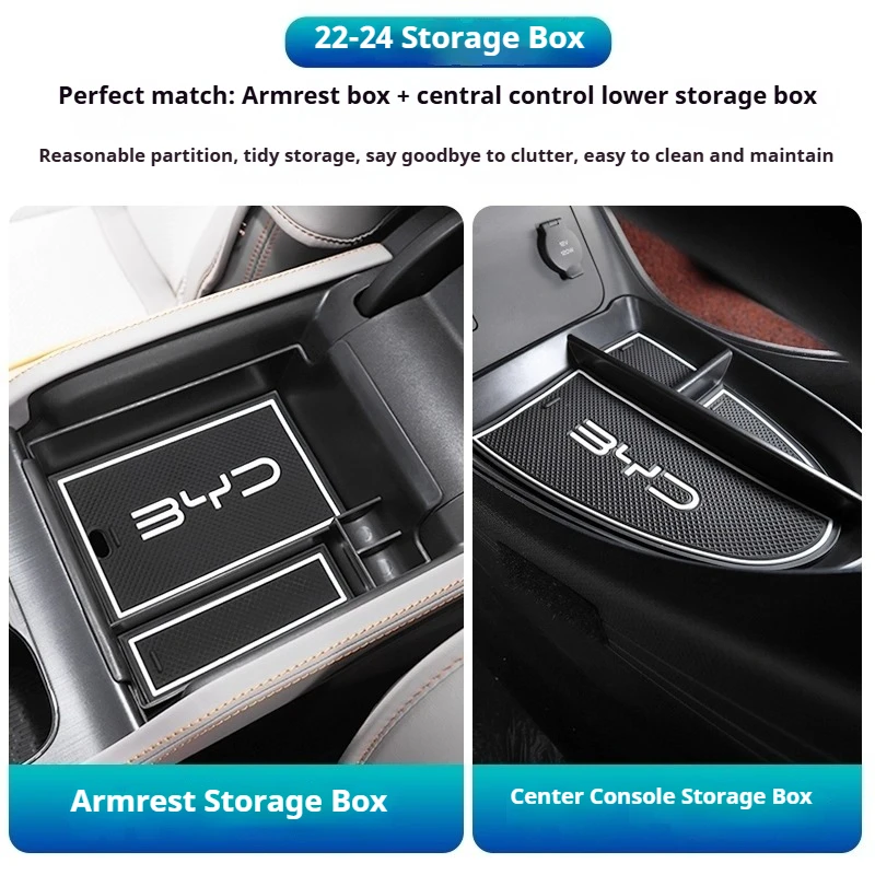For BYD ATTO 3 Yuan Plus 2022-2025 Armrest Box Storage Box Central Control Lower Storage Box Car Interior Storage