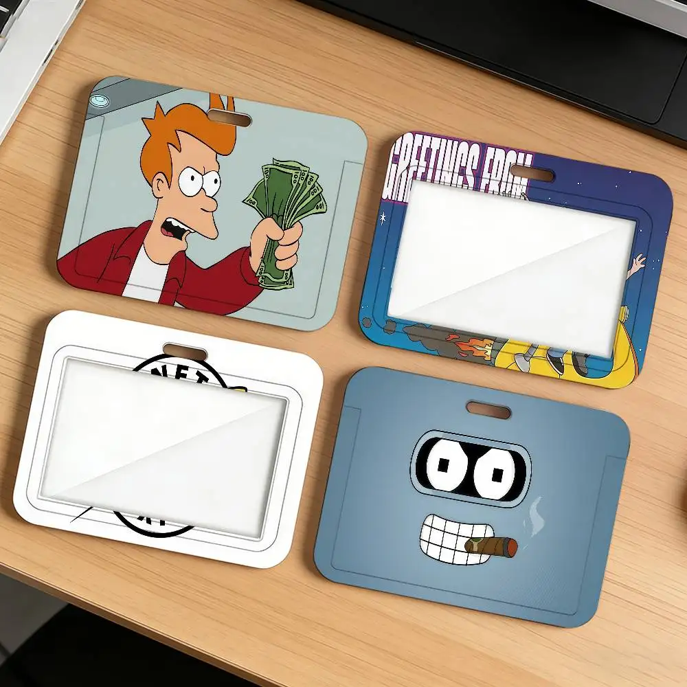 Capa Protetora para Cartão de Identidade Estudantil F-Futurama (Desenho Animado) para Uso Diário, Transporte Público, Trabalho, Escritório, Escola e Acesso a Ônibus