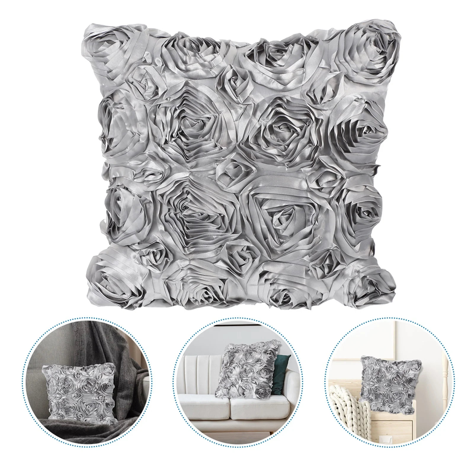 

1Pcs Premium Throw Pillow Cover Rose Flower Pattern Valentine's Day Pillowcase for Cafe Restaurant Car Hotel Shop Decor