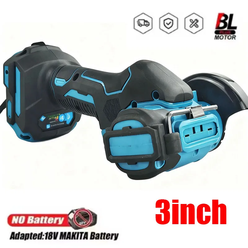 Fit Makita 18V Battery 3 Inch Mini Angle Grinder Cutting Machine Cordless Electric Grinding Polishing Cutting Power Tools