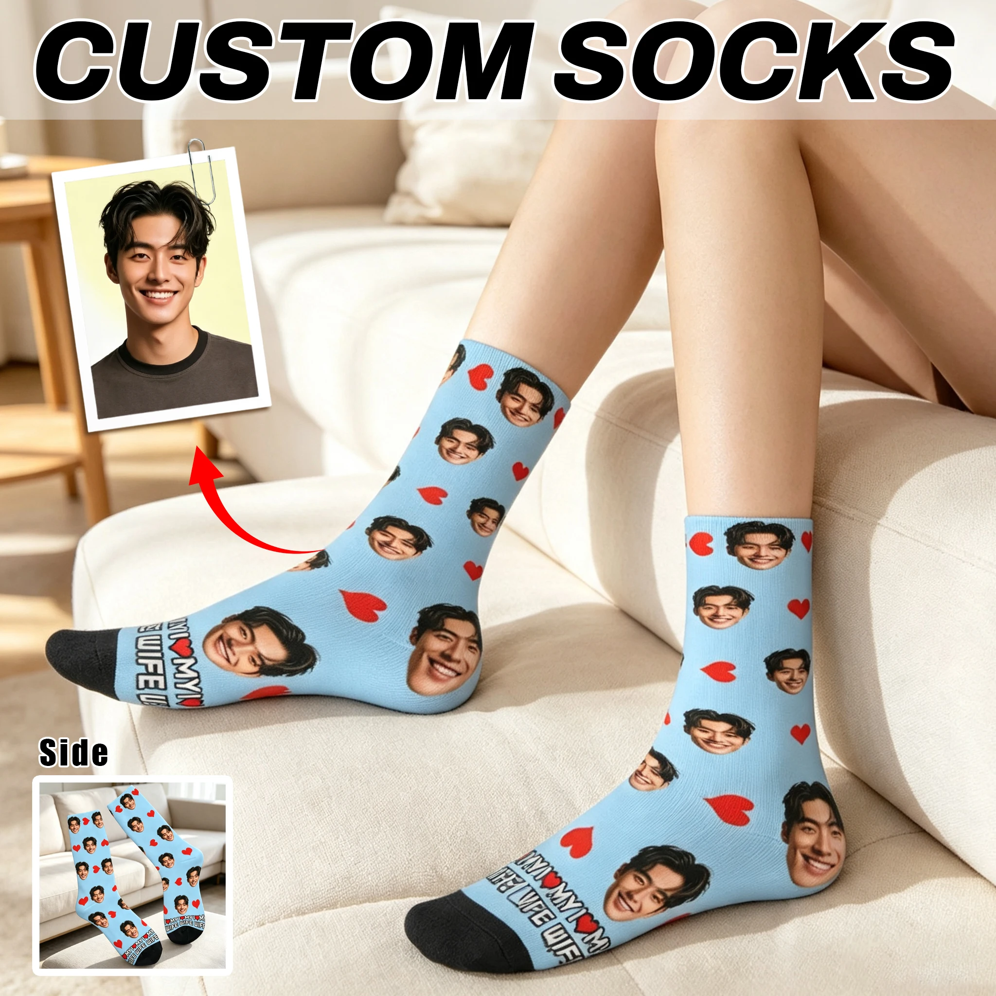 Photography Object - Personalisierte Avatar-Socken für Männer und Frauen,