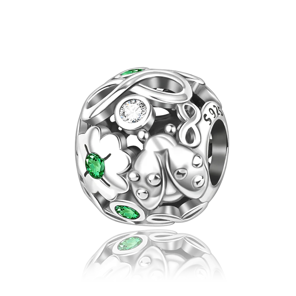 925 Sterling Silver Pendant Flower String Decoration Suitable for Original Bracelet, Men's and Women's DIY Jewelry Gift
