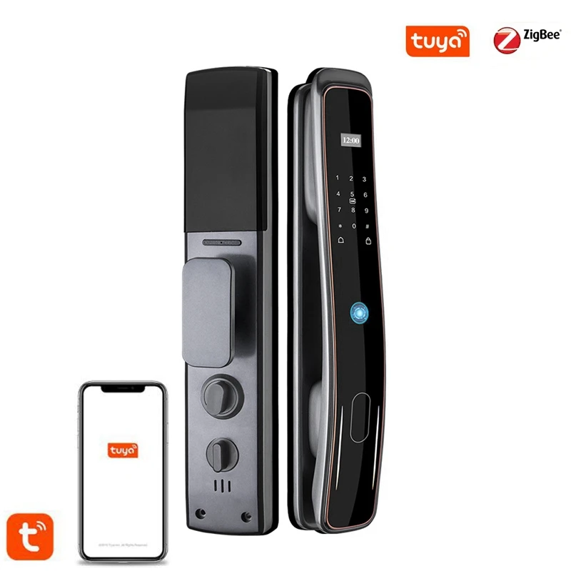 Tuya Wifi APP Smart Fingerprint Door Lock Home Automation Digital Password Keypad IC Card Anti-theft Electronic Lock