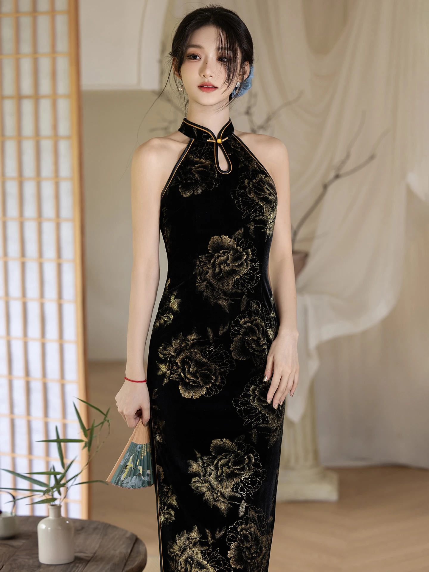 velvet-gold-emed-dr-daily-wear-vintage-sle-mid-length-skirt-for-women-breathable-polyester-fabric