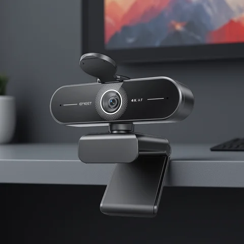 4K Ultra HD Webcam 1080P 60fps Web Camera EMEET C60E Autofocus USB Computer Camera for Live Streaming/ Video Call/ Conference