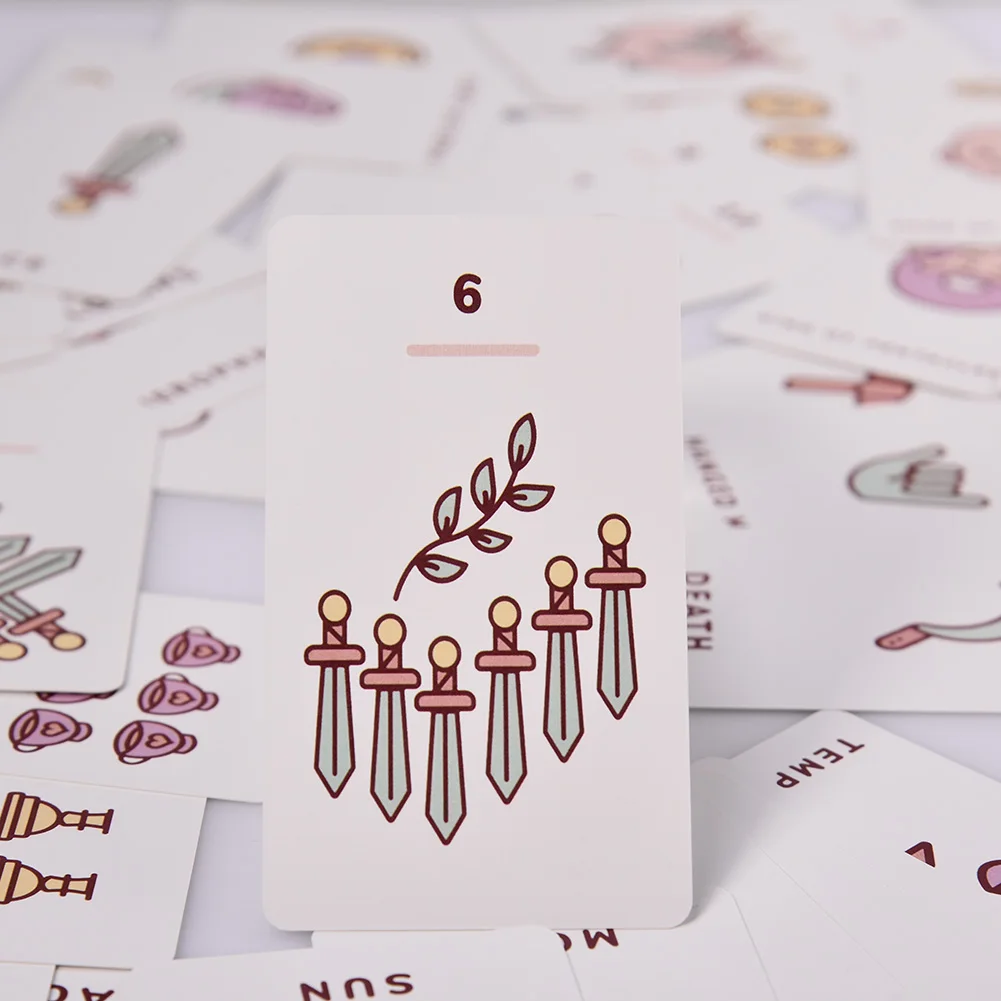 Jeu de cartes de tarot Kawaii pour enfants, jeu de société mignon, avec guide PDF, pour les fêtes de famille, nouvelle collection
