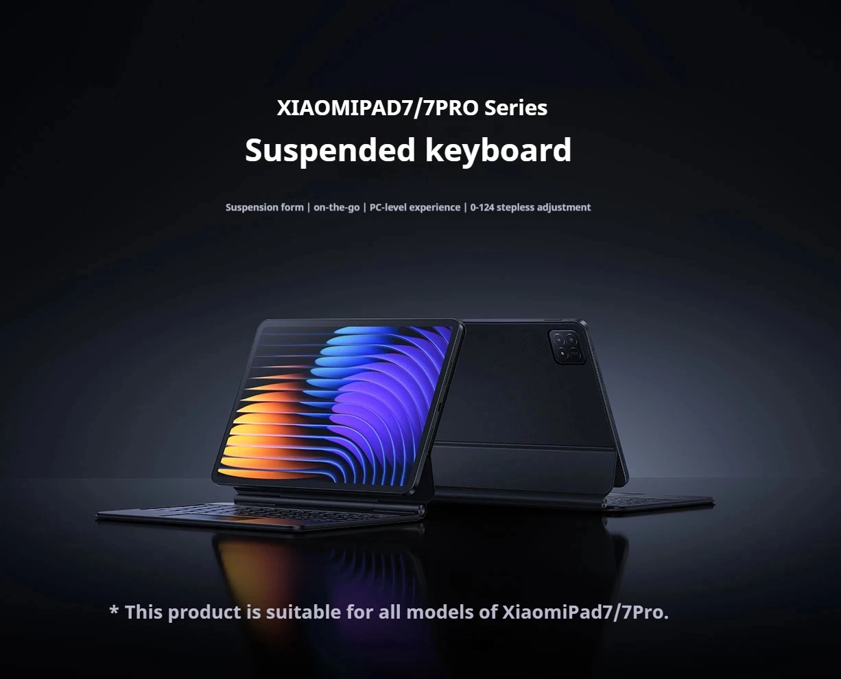 Oryginalna Magnetyczna Klawiatura Bluetooth z Podstawką do Xiaomi Pad 7/7 Pro, Pływająca, Cienka, Przenośna