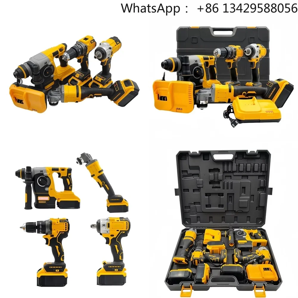 4 Piece Cordless Power Tool Set for NEOBRISKEN Includes Hammer Drill Wrench Angle Grinder DIY Tools 800W Variable Speed