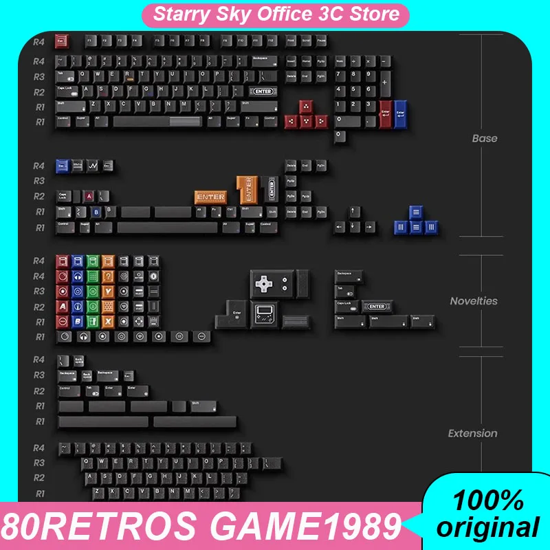 

80Retros GAME1989 GB65 Mechanical Keyboard Keycap PC Esports Laptop Gaming Keyboards PC Accessories Keycaps