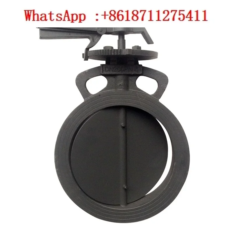 High temperature resistant manual butterfly valve DN80-100-150-200-250-300-350 air flue gas stainless steel PN16