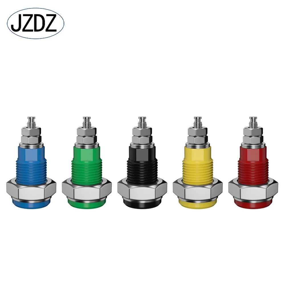 

JZDZ 5PCS 4MM Banana Socket Binding Post Nut Banana Plug Jack Electrical Connector Terminal Test Hole DIY Parts J.40023