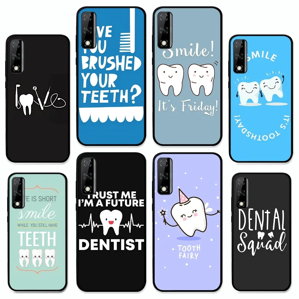 Dentist Dental Crowned Teeth Phone Case For Huawei Y9 6 7 5 Prime Enjoy 7s 7 8 plus 7a 9e 9plus 8E Lite Psmart Shell