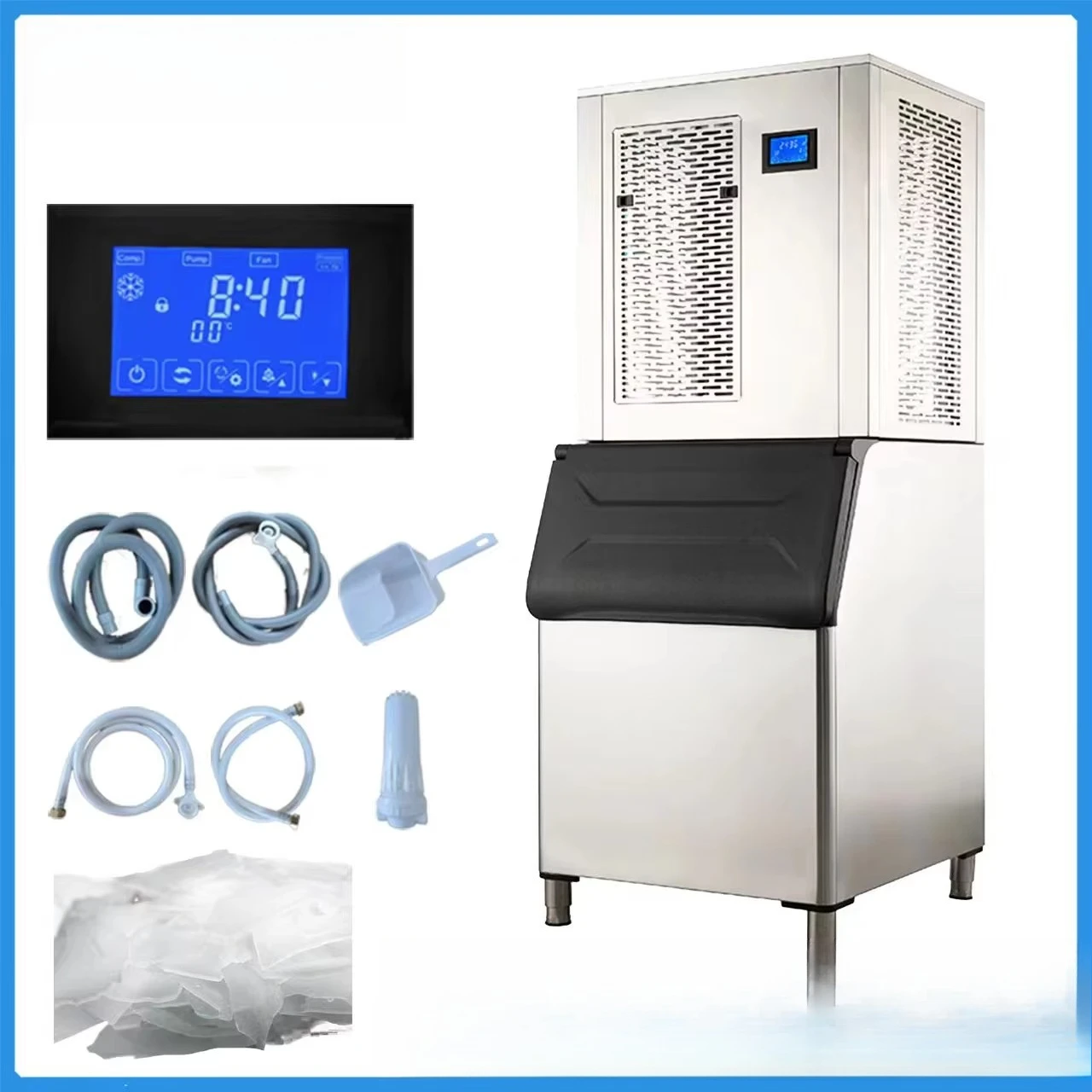Dry Ice 200kg Flake Ice Machine Low Failure Rate 220V Air Cooling Industrial for Fishery