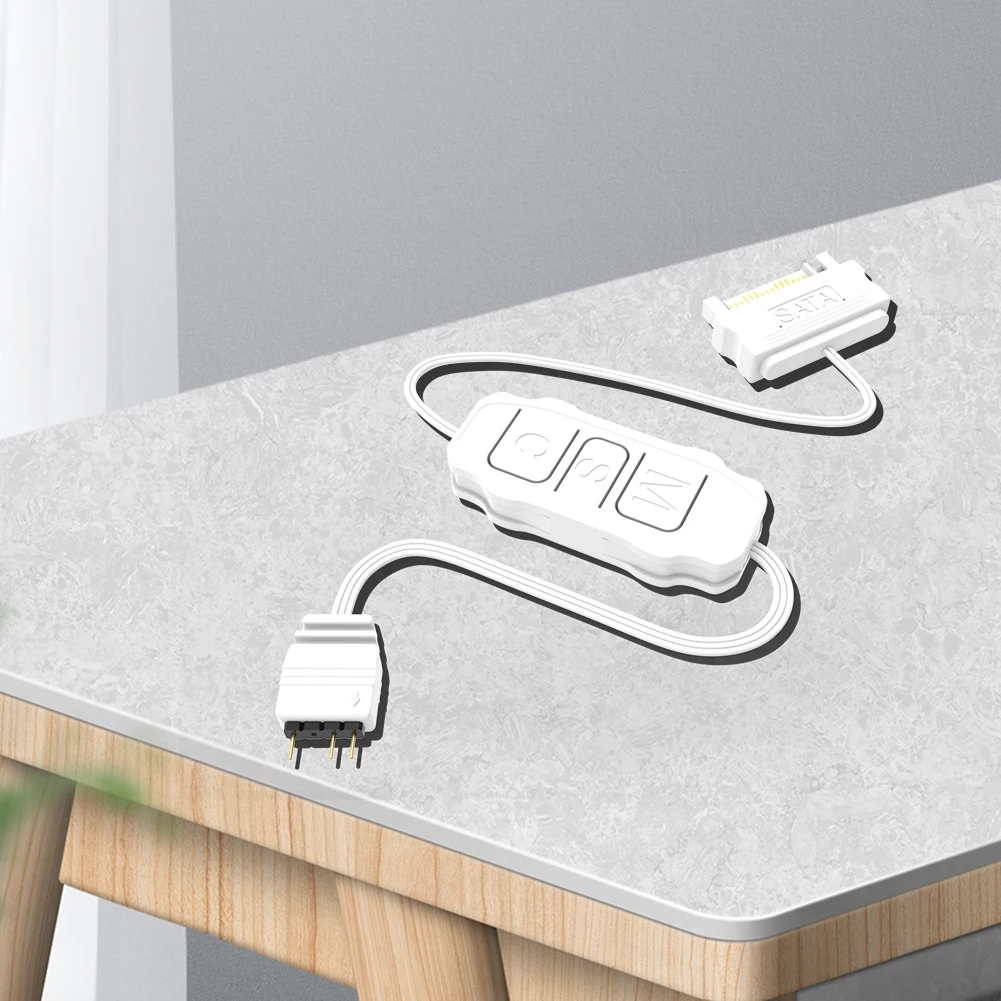 5V 3PIN ARGB Controller ARGB 5V 3PIN To SATA Interface Extension Cable RGB Sync Controller Cable for PC Case Fan