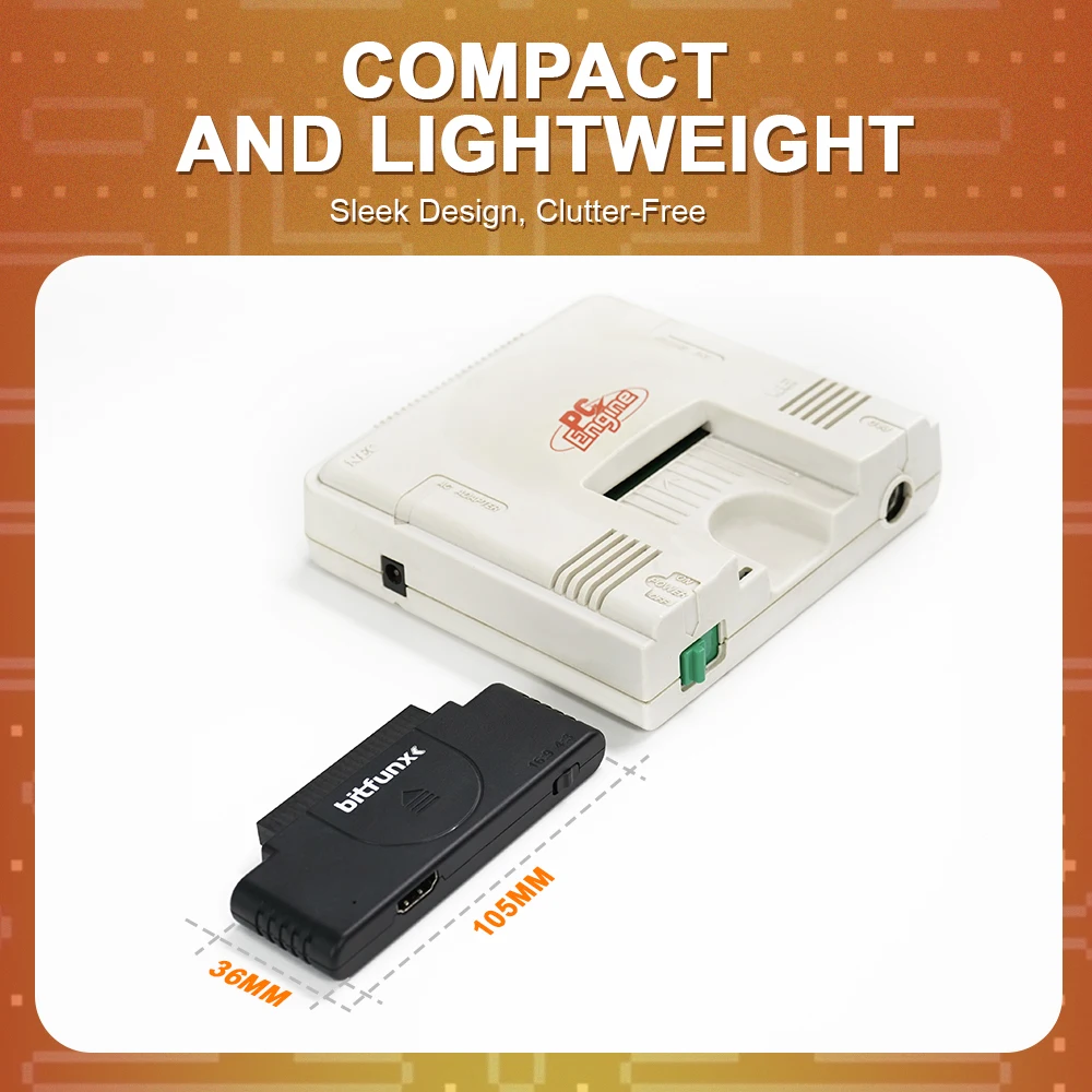 محول صوت فيديو Bitfunx HDMI RGB إلى 1080P مع 16:9/4:3 Swith لوحدة تحكم ألعاب PCE PC Engine Core Grafx