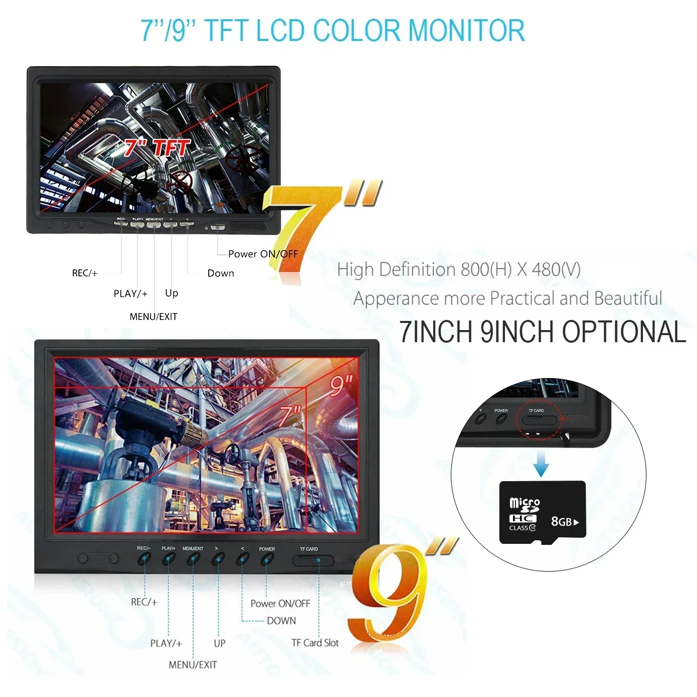 9'' TFT LCD Color Monitor Endoscope Camera Only Fit WP90 Series Replacement Parts/accessories  IP68 Waterproof Level