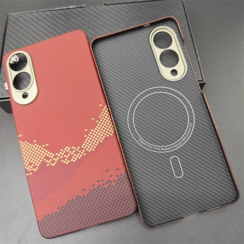 Magnetique En Fiber De Carbone Pour Galaxy S25 Edge MagSafe، Housse En Fiber D'aramide، Étuis De TELEphone محمول فائق الدقة #5